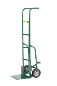 little giant tf-370-8s tall hand truck with foot kick and wheel guards, 8" solid rubber tire wheel, 800 lbs capacity, 60" height