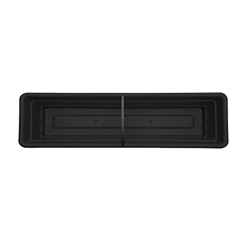 Bloem Dura Cotta Window Box Planter: 24" - Black - with Tray, Weatherproof Resin Box, Removable Tray for Indoor & Outdoor Use, Gardening, 3 Gallon Capacity