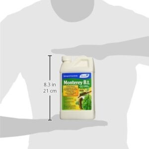 Monterey B.t. - Biological Insecticide for Organic Gardening - 1 Quart Concentrate - Apply Using a Sprayer Following Mix Instructions