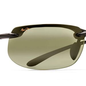 Maui Jim Men's and Women's Banyans Polarized Universal Fit Rimless Sunglasses, Gloss Black/Maui HT™, Large