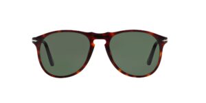 persol po9649s aviator sunglasses, havana/green, 55 mm