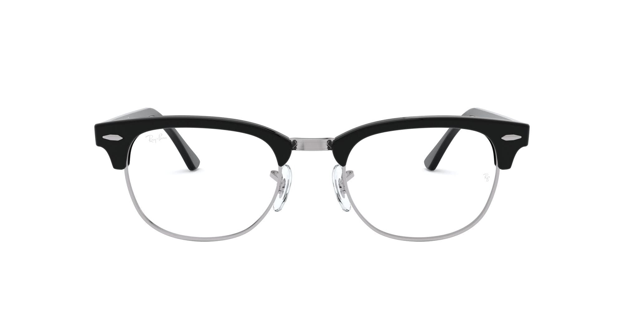 Ray-Ban RX5154 Clubmaster Square Prescription Eyeglass Frames, Black/Demo Lens, 51 mm