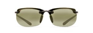 maui jim men's and women's banyans polarized universal fit rimless sunglasses, gloss black/maui ht™, large