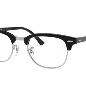 Ray-Ban RX5154 Clubmaster Square Prescription Eyeglass Frames, Black/Demo Lens, 51 mm