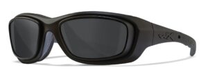 wiley x gravity sunglasses, ansi z87 safety glasses for men and women, uv eye protection for shooting, fishing, biking, and extreme sports, matte black frames, smoke grey tinted lenses, rx rim