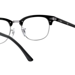 Ray-Ban RX5154 Clubmaster Square Prescription Eyeglass Frames, Black/Demo Lens, 51 mm