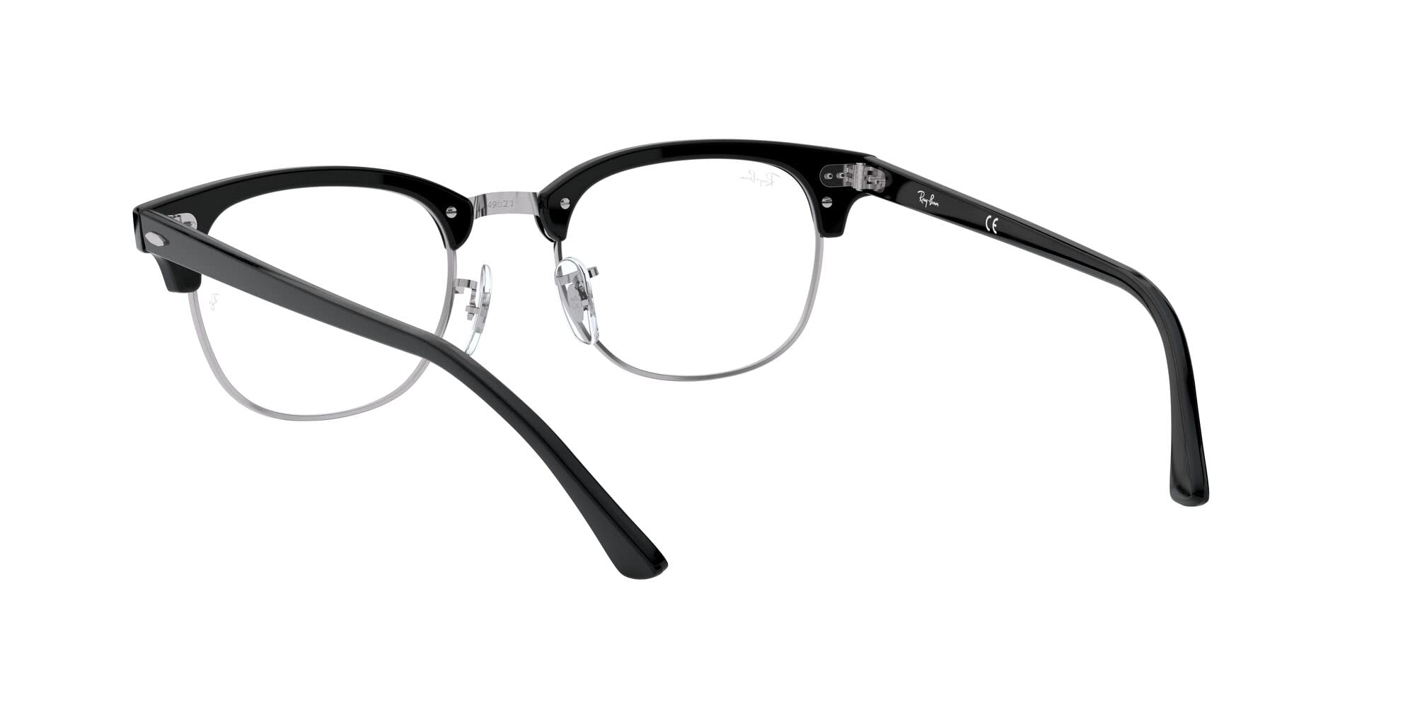 Ray-Ban RX5154 Clubmaster Square Prescription Eyeglass Frames, Black/Demo Lens, 51 mm