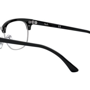 Ray-Ban RX5154 Clubmaster Square Prescription Eyeglass Frames, Black/Demo Lens, 51 mm