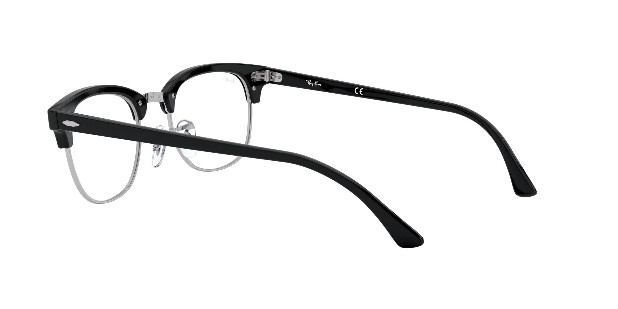 Ray-Ban RX5154 Clubmaster Square Prescription Eyeglass Frames, Black/Demo Lens, 51 mm