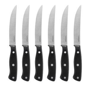 cuisinart c77tr-s6sk triple rivet collection 6-piece steak knife set,black