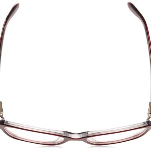 Ralph by Ralph Lauren Women's RA7039 Square Prescription Eyewear Frames, Shiny Transparent Red/Demo Lens, 53 mm