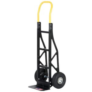 harper trucks flat free 600 pound capacity heavy-duty nylon frame hand truck dolly cart w/steel baseplate for warehouses, offices & construction site