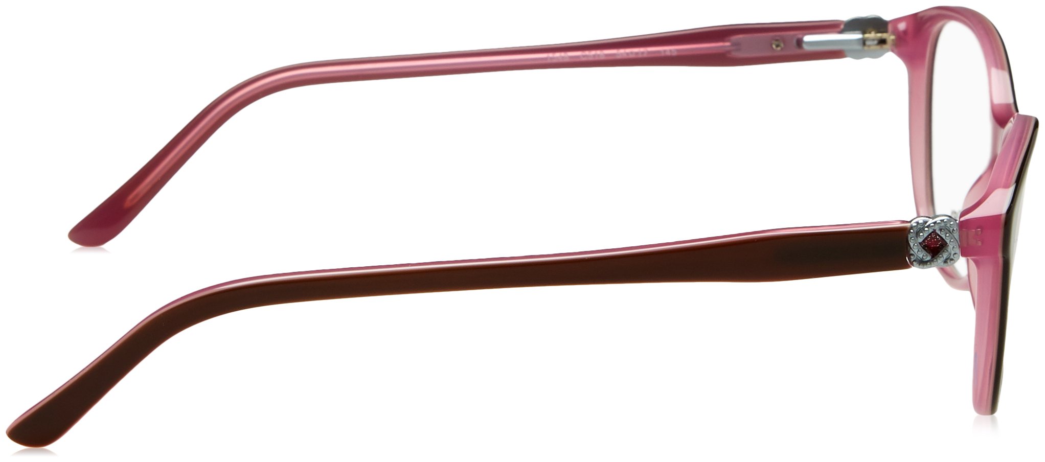 Sferoflex Women's SF1548 Square Prescription Eyewear Frames, Top Plum On Opaline Pink/Demo Lens, 52 mm