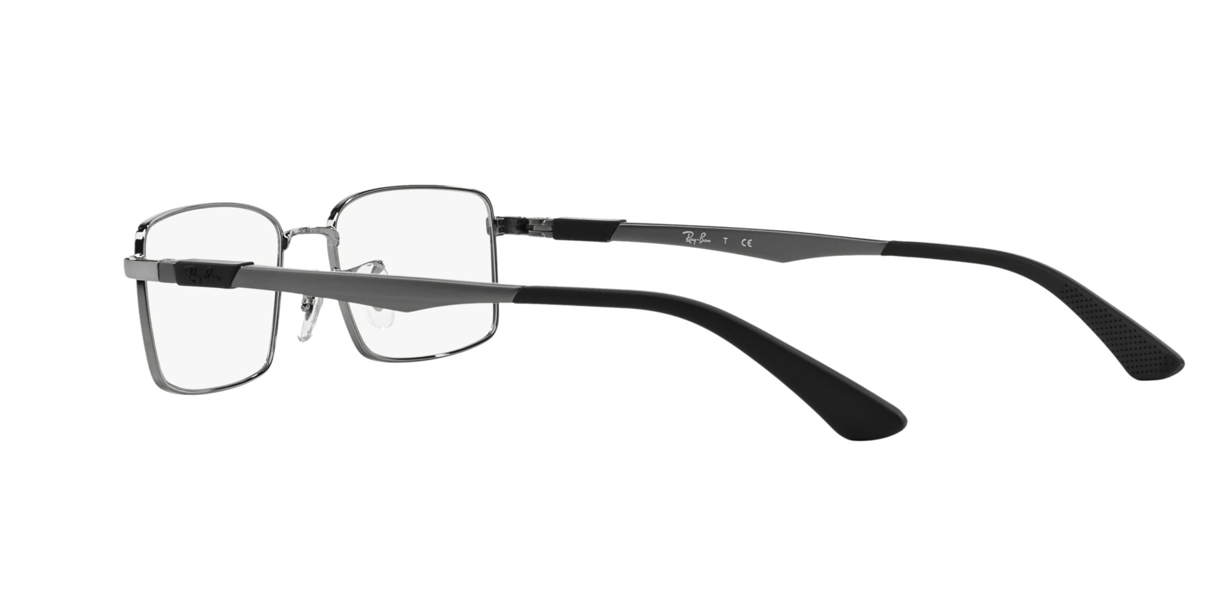 Ray-Ban RX6275 Rectangular Prescription Eyeglass Frames, Gunmetal/Demo Lens, 52 mm