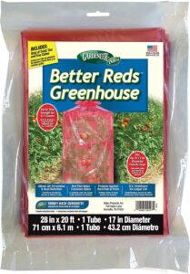 dalen better reds greenhouse – breathable cover perfect for tomatoes – easy diy installation – protects plants against pests and harsh weather – twist ties and cutter included – 28in x 20ft