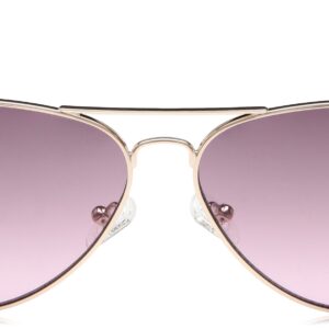 GUESS Women's Metal Aviator Sunglasses, RGLD-45, 63 mm