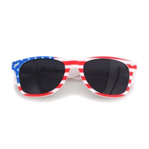 SHADERZ American USA Flag Retro 80's Sunglasses Classic America Patriotic Classic Sunglasses Eyewear