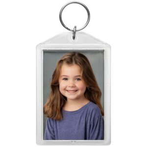 Snapins Clear Acrylic 2" x 2.875" Photo Keychains - 25 Pack