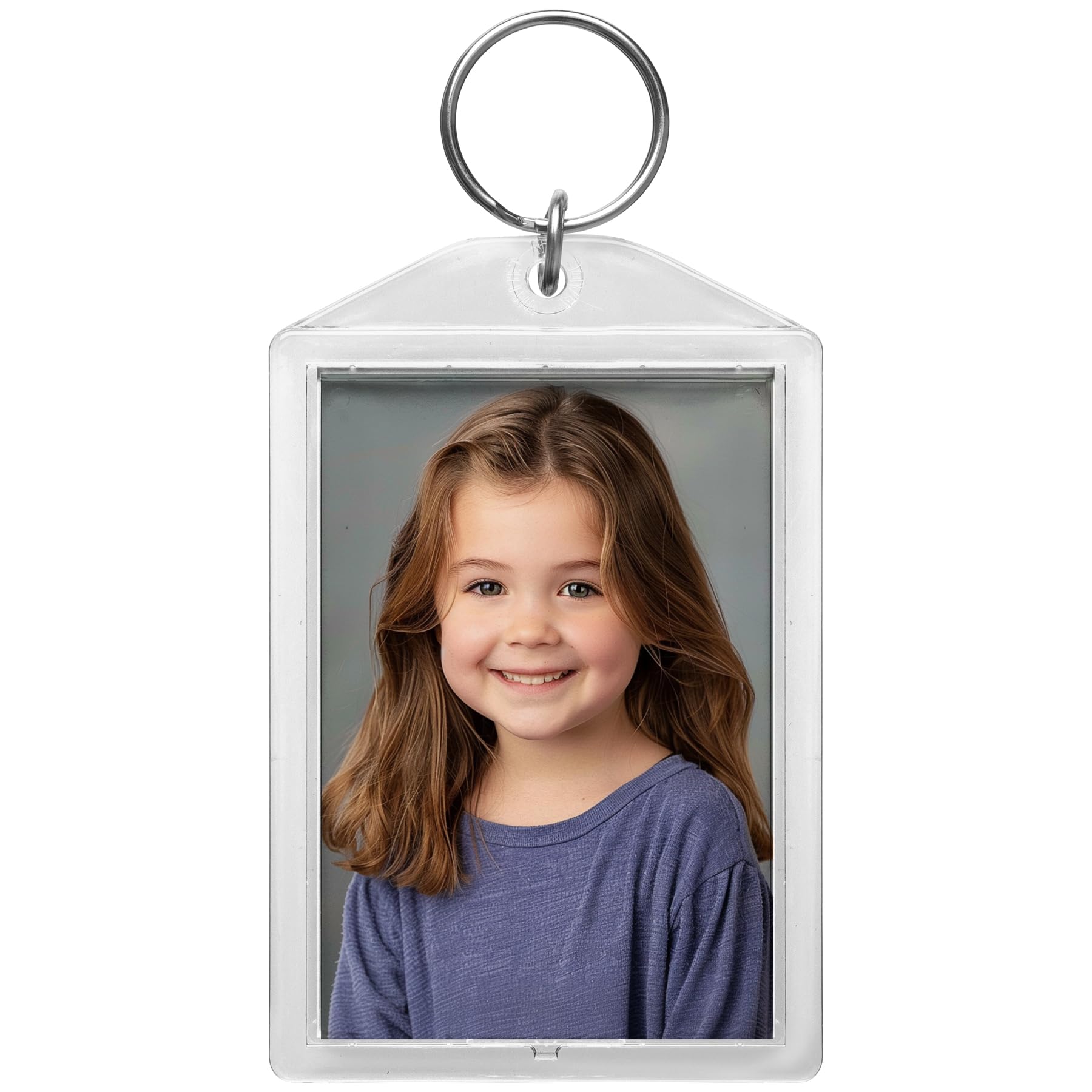 Snapins Clear Acrylic 2" x 2.875" Photo Keychains - 25 Pack