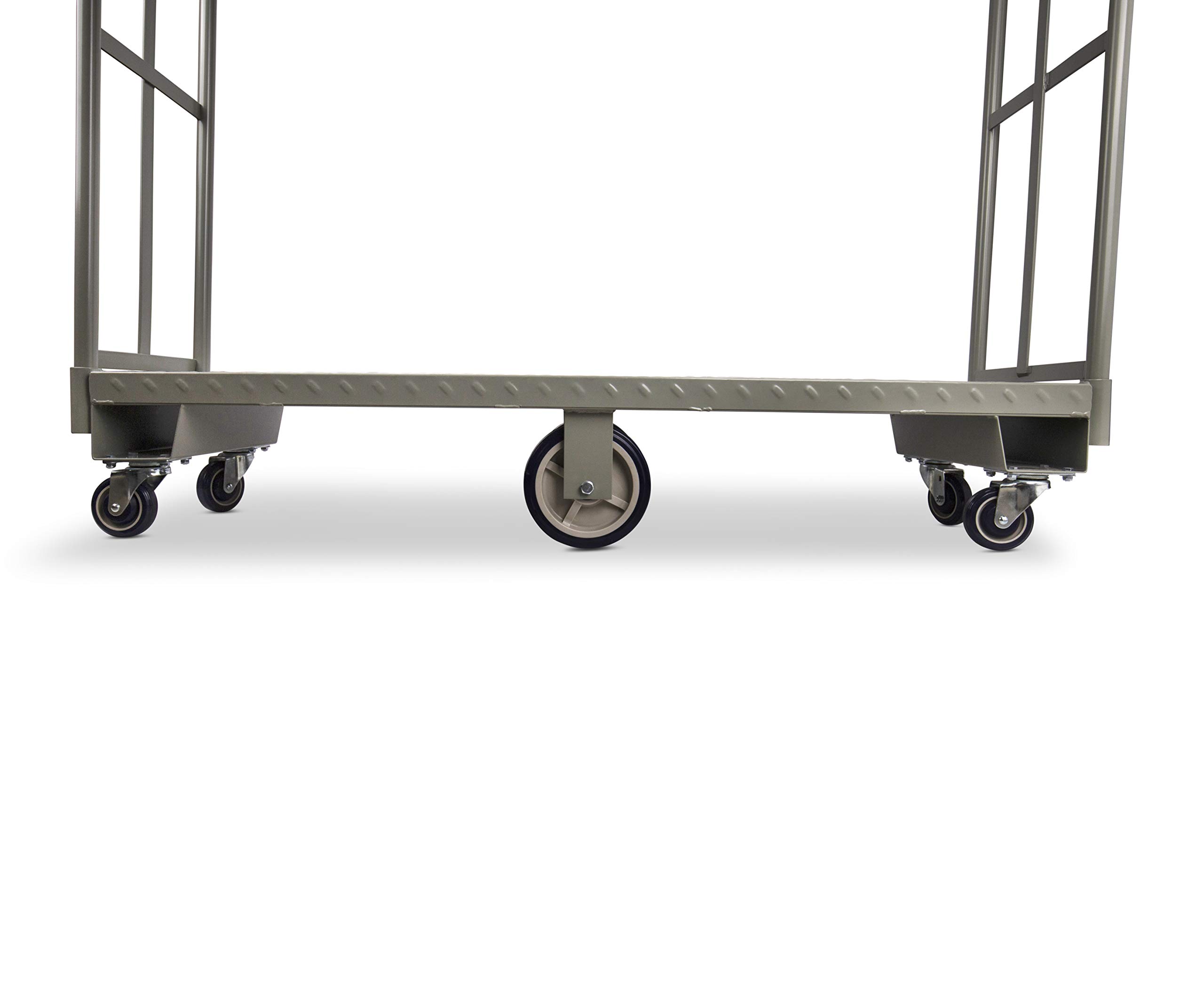 Heavy Duty, Narrow Aisle U-Boat Platform Truck Dolly, 16x60 Steel Deck, 2000 Lbs. Capacity