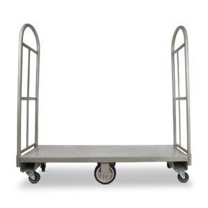 heavy duty, narrow aisle u-boat platform truck dolly, 16x60 steel deck, 2000 lbs. capacity