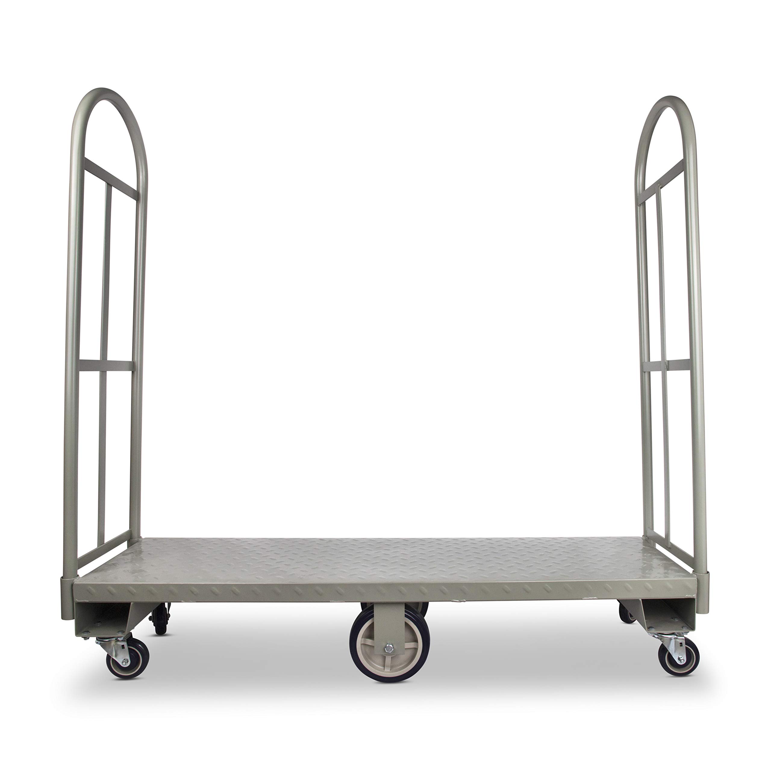 Heavy Duty, Narrow Aisle U-Boat Platform Truck Dolly, 16x60 Steel Deck, 2000 Lbs. Capacity