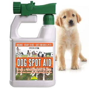 nature’s lawn & garden - spotless lawn dog spot aid - revive and protect your lawn from dog urine burn - remediate spills and road salt damage - pet safe - 1 qt w/ hose-end sprayer