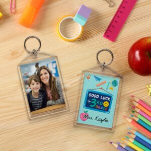 Snapins Clear Acrylic 2" x 2.875" Photo Keychains - 25 Pack