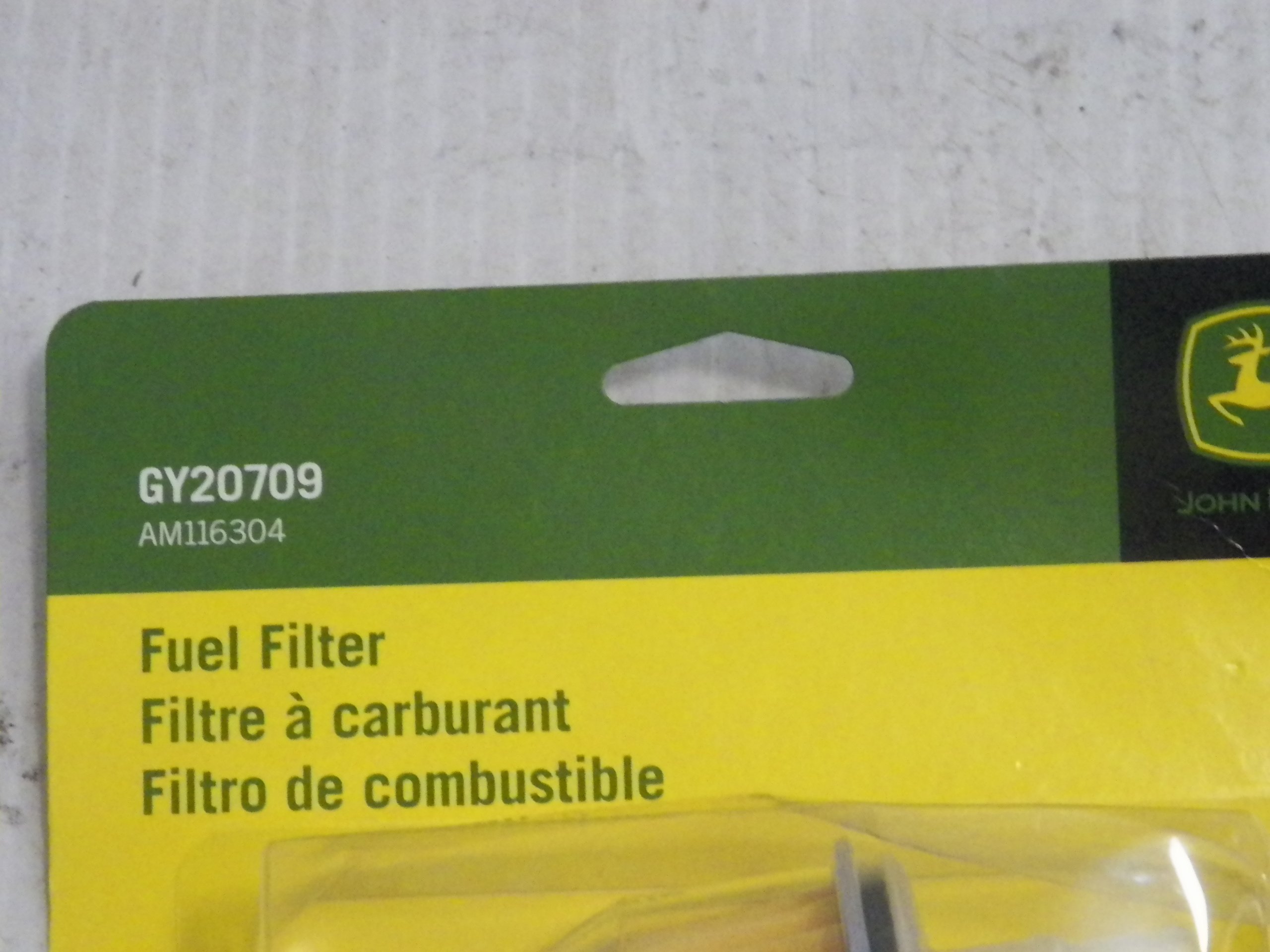 John Deere 4-Cycle In-Line Fuel Filter Item#228878 Model# GY20709