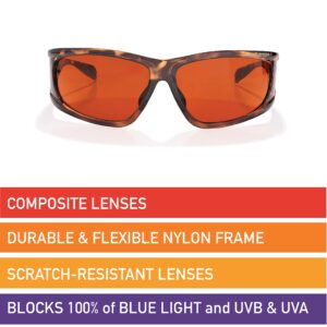 BluBlocker, Demi-Tortoise Viper Sunglasses with Scratch Resistant Lens | Blocks 100% of Blue Light and UVA & UVB Rays | Gender Neutral - Men, Women & Everyone | 2721K | Blue Light Glasses | Sunglasses