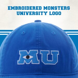 Disney Pixar Monsters Inc Monsters University Baseball Cap, Adjustable Hook and Loop Baseball Hat, Navy Blue