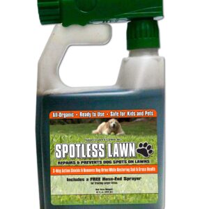 Nature’s Lawn & Garden - Spotless Lawn Dog Spot Aid - Revive and Protect Your Lawn from Dog Urine Burn - Remediate Spills and Road Salt Damage - Pet Safe - 1 Qt w/ Hose-end Sprayer