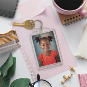 Snapins Clear Acrylic 2" x 2.875" Photo Keychains - 25 Pack