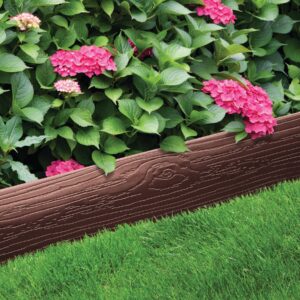 MASTER MARK Terrace Board, Landscape Coiled Edging, Grass Barrier, Bender Board, Flower Bed, Vegetable Garden Borders 5 in. x 40 ft. with 10 Stakes (Brown)