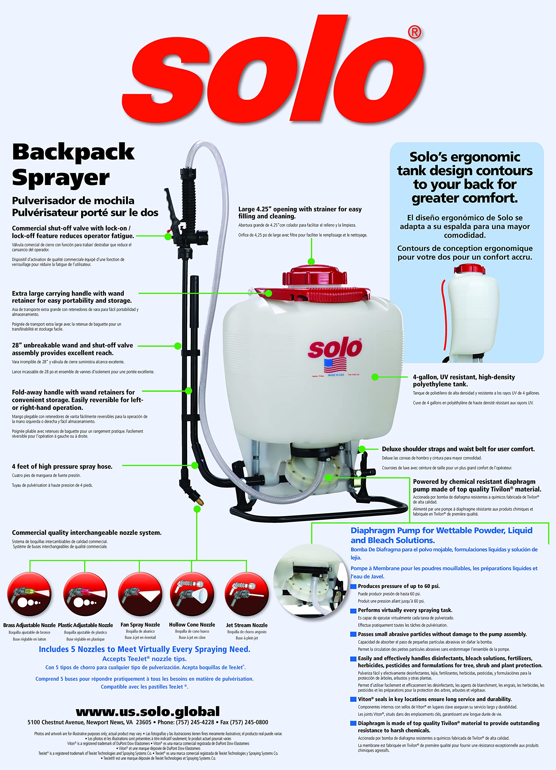 Solo 475-B-DELUXE 4-Gallon Professional Backpack Sprayer