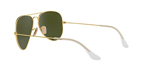 Ray-Ban RB3025 Classic Aviator Sunglasses, Matte Gold/Green Mirrored Fuchsia, 58 mm