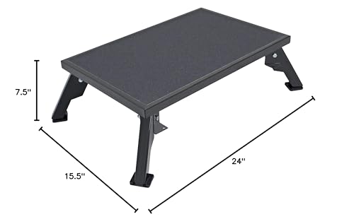 Quick Products JQ-S150 Platform Step, X-Large 24" W x 15.5" D x 7.5" H - Steel, 300 lbs. Capacity, Black