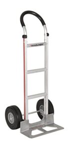 magliner hmk119uac aluminum hand truck, horizontal loop handle with vinyl sleeve, 18" x 7-1/2" aluminum diecast nose plate, 500 lb capacity, silver