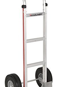 Magliner HMK119UAC Aluminum Hand Truck, Horizontal Loop Handle with Vinyl Sleeve, 18" x 7-1/2" Aluminum Diecast Nose Plate, 500 lb Capacity, Silver