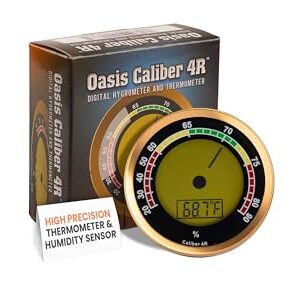 Oasis Digital/Analog Look Hygrometer and Humidity Sensor - High Precision Temperature and Humidity Monitor with Reliable Accuracy, Ideal for Care and Maintenance of Various Storage Environments