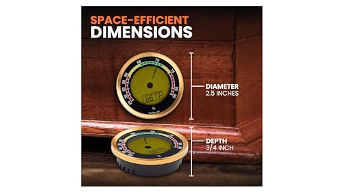 Oasis Digital/Analog Look Hygrometer and Humidity Sensor - High Precision Temperature and Humidity Monitor with Reliable Accuracy, Ideal for Care and Maintenance of Various Storage Environments