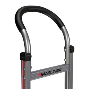 Magliner HMK119UAC Aluminum Hand Truck, Horizontal Loop Handle with Vinyl Sleeve, 18" x 7-1/2" Aluminum Diecast Nose Plate, 500 lb Capacity, Silver