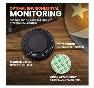 Oasis Digital/Analog Look Hygrometer and Humidity Sensor - High Precision Temperature and Humidity Monitor with Reliable Accuracy, Ideal for Care and Maintenance of Various Storage Environments