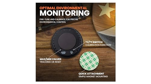 Oasis Digital/Analog Look Hygrometer and Humidity Sensor - High Precision Temperature and Humidity Monitor with Reliable Accuracy, Ideal for Care and Maintenance of Various Storage Environments