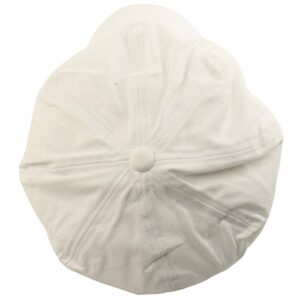 Summer 100% Cotton Plain Blank 6 Panel Newsboy Gatsby Apple Cabbie Cap Hat White, one size