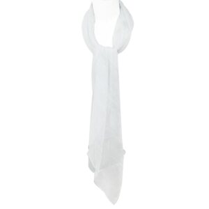 Wrapables Solid Color 100% Silk Long Scarf, White,One Size