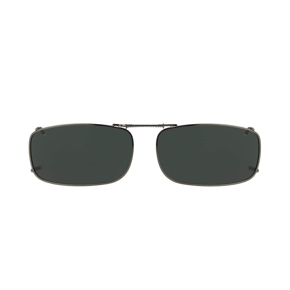 Dioptics Haven 15 REC Clip On Sunglasses Polarized Rectangular, Gunmetal, 54 mm