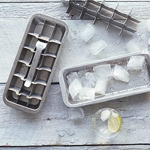 Vintage Inspired Ice Cube Tray | 18/8 Stainless Steel | 18 Slot Ice Cube Tray | Easy Release Handle, 11" | Retro Design for Bars & Kitchens | Levers Remove Cubes | Dishwasher Safe