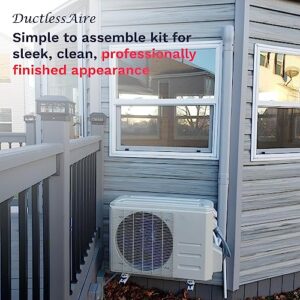 DuctlessAire White Paintable Mini Split Line Set Cover Kit - Weather Resistant, Easy Installation, Intended for Ductless Mini Split or Central Systems, 3" x 7.5 ft.