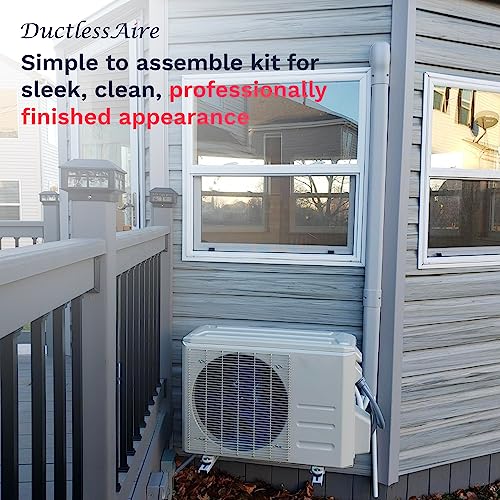 DuctlessAire White Paintable Mini Split Line Set Cover Kit - Weather Resistant, Easy Installation, Intended for Ductless Mini Split or Central Systems, 3" x 7.5 ft.